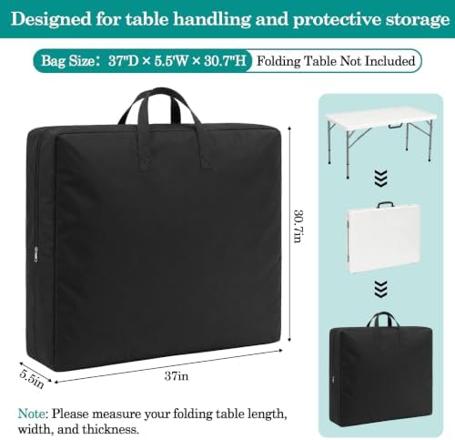 Klmnop 6 Ft Folding Table Storage Bag, Waterproof Heavy Duty Carry Bag - Image 3