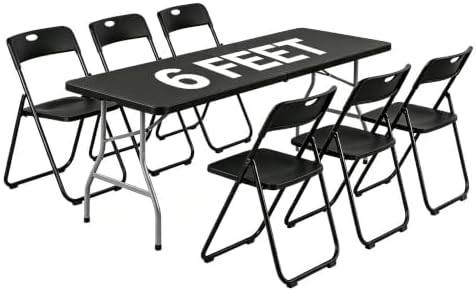 7 Piece Plastic Folding Table Chairs Set by WelcometoEDWINENE