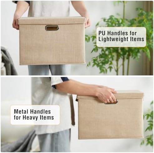 15" Fabric Storage Box with Lids - Image 4