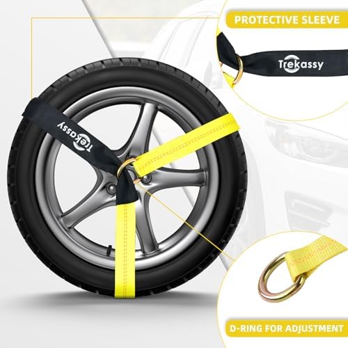 Trekassy Car Tie Down Straps for Trailers Include Ratchets - Image 5