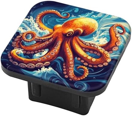 Hitch Cover Fits for 2-Inch Hitch, Octopus Amidst The Surging Ocean Waves by PATBIXES