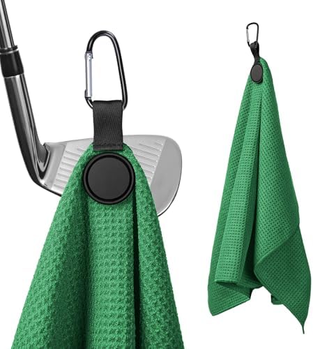 Magnetic Golf Towel with Clip, 23.6"x15.7" Large Size by MINGLITAI