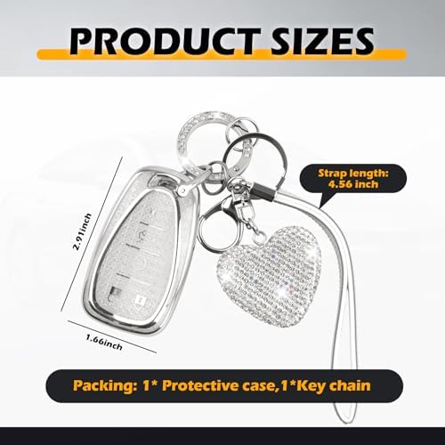 Compatible with Chevy Key Fob Cover, TPU Car Key Cover & Heart-shaped - Image 2