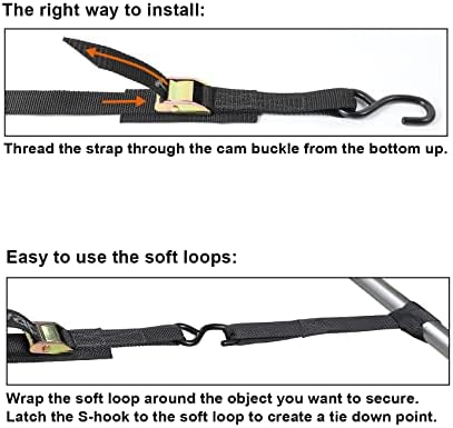 Ayaport Cam Buckle Tie Down Straps 10 feet, 4 Pack - Image 6