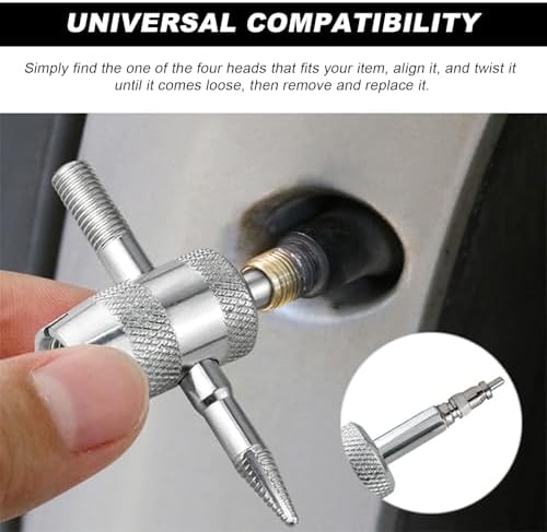 DXNQ 4-Way Valve Core Tool Tire Valve Tools, 4-in-1 Tyre Valve Core Tool Tire - Image 5