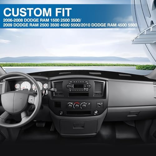 KUST Black Dash Cover for 2006-2008 Dodge Ram 1500 2500 3500/2009 Dodge Ram - Image 3