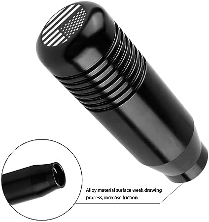 1 PC Comfort Grip Shift Knob, 3.34" x 1.18" American Flag Alloy Shifter - Image 5