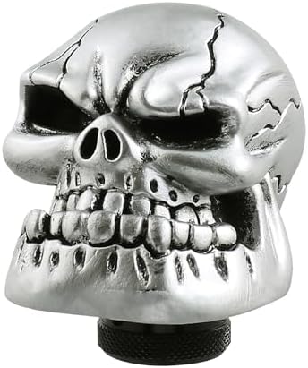 Skull Shift Knob Cars Truck Gear Shifter Stick Handle SUV Silver - Image 5