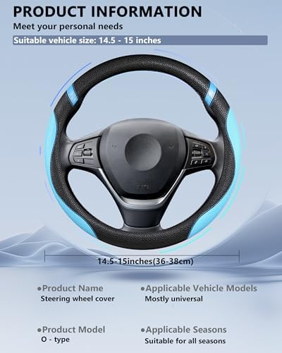 Universal Leather Steering Wheel Cover - Image 5