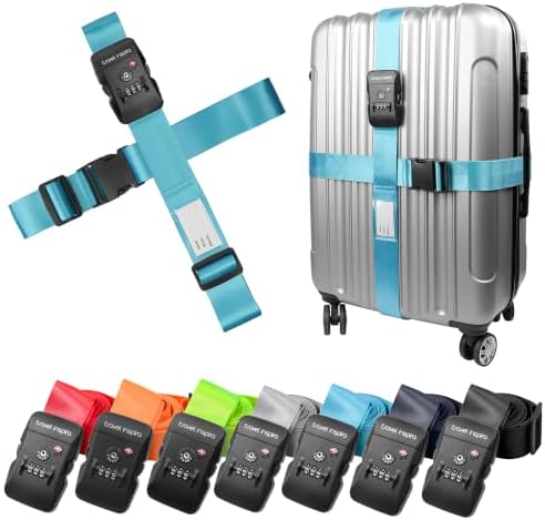 Travel Inspira TSA Approved Luggage Straps 2 Pack Suitcase Belt by TravelInspira