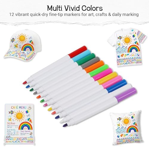 12 PCS Red Liquid Chalk Markers, Fine Tip Neon Erasable Pens - Image 4