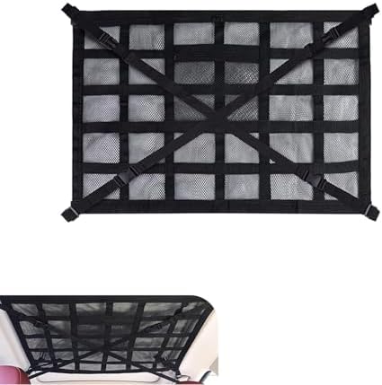 WZP Car Ceiling Cargo Net, 31.5" x 20.9" Double-Layer Mesh Car Roof Storage by Unknown