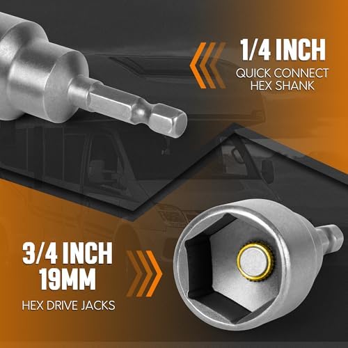 TONDA RV Scissor Jack Socket, Camper Travel Trailer Drill Adapter, Works - Image 2