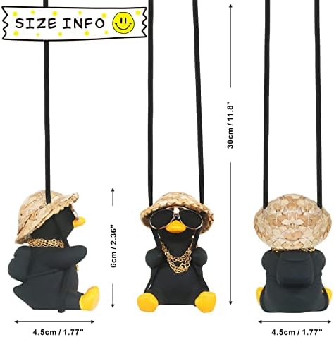 Cool Car Accessories for Men Funny Black Duck Truck Rear View Mirrors Charm - Image 4