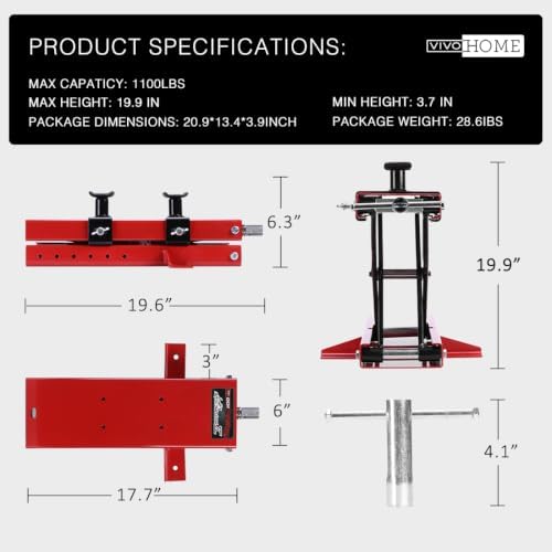 VIVOHOME Motorcycle Lift 1100 LBS Center Scissor Lift Jack - Image 6