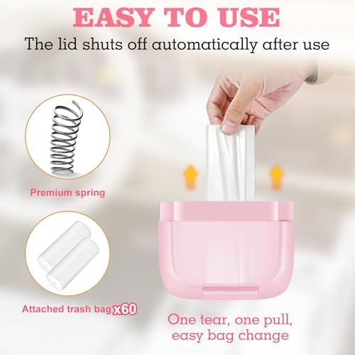 2 Pack Car Trash Can with Lid, Built-in Storage Garbage Bag - Image 4