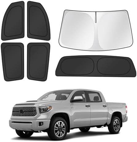 Canvcle Window Shades for 2007-2021 Toyota Tundra CrewMax Cab Accessories by Canvcle