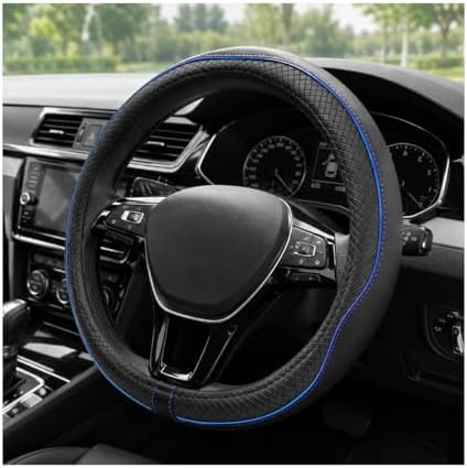 Car Steering Wheel Cover, 15 Inch Anti-Slip Breathable Leather Auto Steering by Unknown