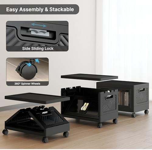 Stackable Storage Bins with Doors & Lids & Wheels - Image 4