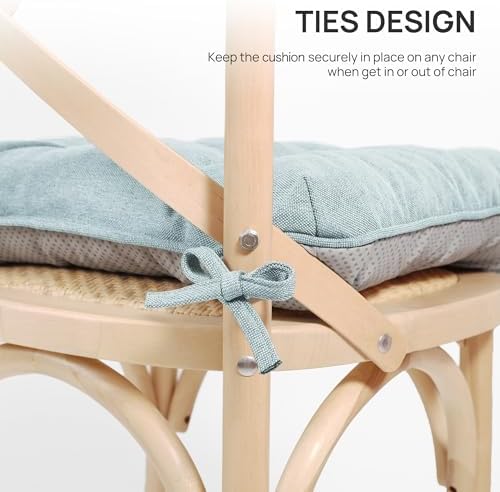 Love's cabin Memory Foam Chair Cushions Set of 4, 15.5 Inch, Light Blue - Image 5