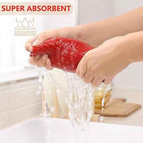 Kitinjoy 100% Cotton Waffle 8-Pack Kitchen Towels, Brick Red - Image 3