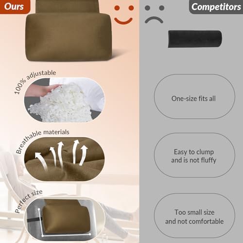 Head Recliner Pillow Adjustable Shredded Memory Foam Headrest Pillow - Image 3