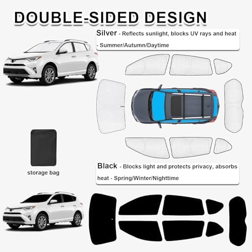 KMF 8pcs Thicken Sun Shades for Toyota RAV4 2013-2018 Accessories, Full Car - Image 4