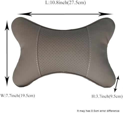 Car Neck Pillows Both Side Pu Leather 2pieces Pack Headrest Fit - Image 3