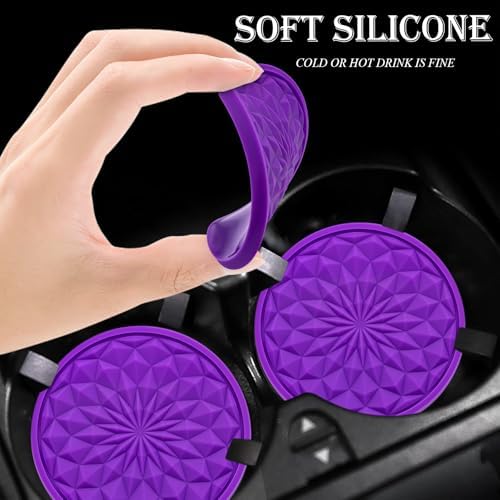 2 Pack Silicone Car Cup Holder Coaster – 2.75 Inch Non-Slip Drink Mat, - Image 4