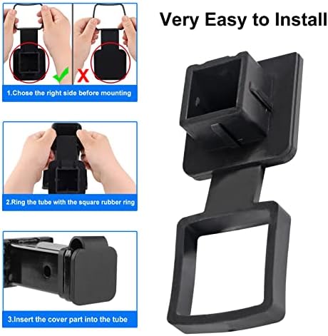 Trailer Hitch Tube Cover 1.25'' Rubber Plug Cap Insert 1 1/4 inch Heavy Duty - Image 4