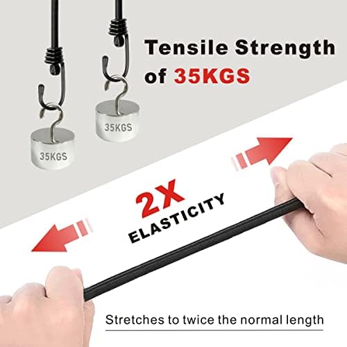 BEXSLE Bungee Cords with Hooks, Heavy Duty Outdoor Elastic Bungee Straps，No - Image 2
