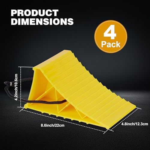 PAHTTO Wheel Chocks, Hard Plastic Wheel Chocks for, Effective in Keeping Your - Image 2