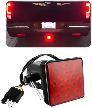 KVAEY 15 LED Brake Light Trailer Hitch Cover, Super Bright Brake Driving Lamp by KVAEY