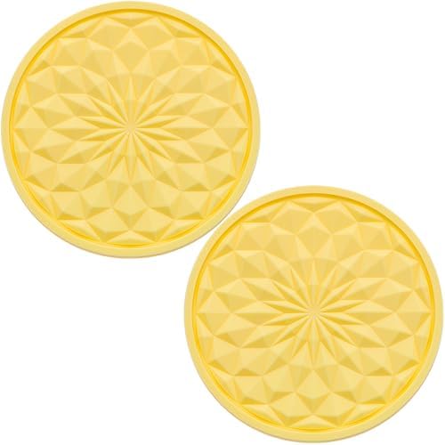 2 Pack Silicone Car Cup Holder Coaster – 2.75 Inch Non-Slip Drink Mat, by MEAJOO