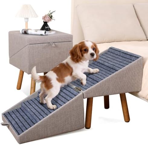 Dog Ramp for Bed Foldable Pet Stairs for High Beds 21.06" H by Ziluce