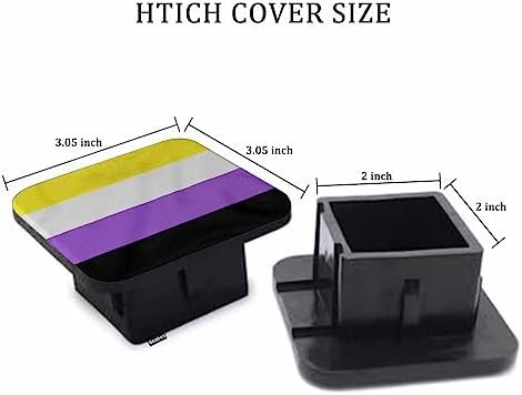 Non-Binary Pride Flag Trailer Hitch Plug Cover LGBT NB Pride Community Flag - Image 2