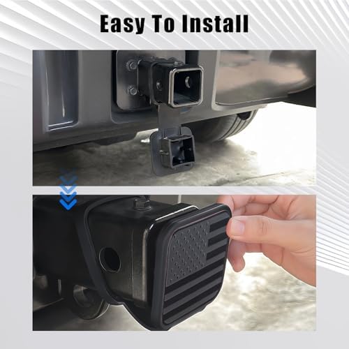 Rubber 2 Inch Trailer Hitch Covers, American Flag Tow Tube Cover Plug Cap - Image 5
