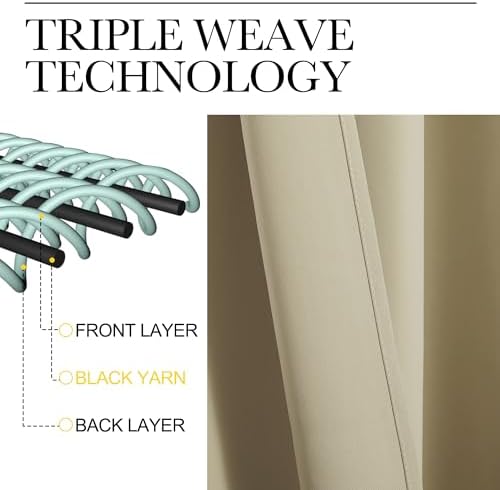 NICETOWN Cocoa Eggnog Blackout Curtains - Image 3