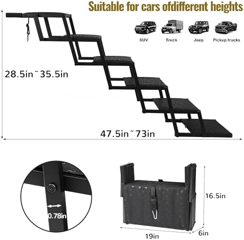 Extra Wide Dog Stairs for Car - Image 3