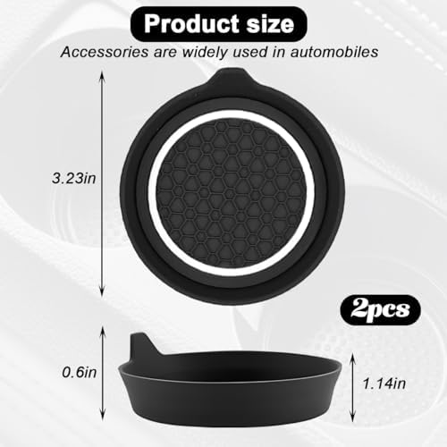 HZEL Car Cup Holder Coasters, Recessed Automotive Drink Mat Decoration - Image 2
