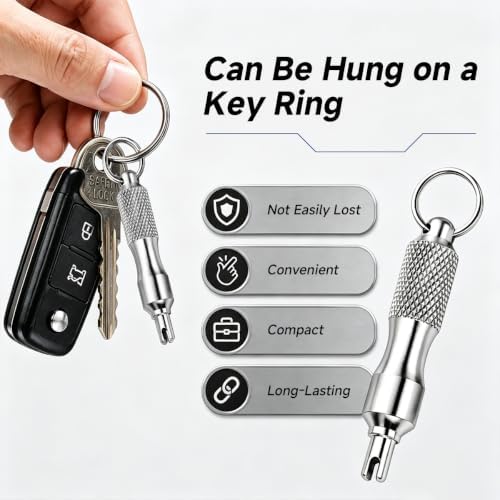 2PCS Tire Valve Stem Removal Tool, Portable Valve Core Remover - Image 6