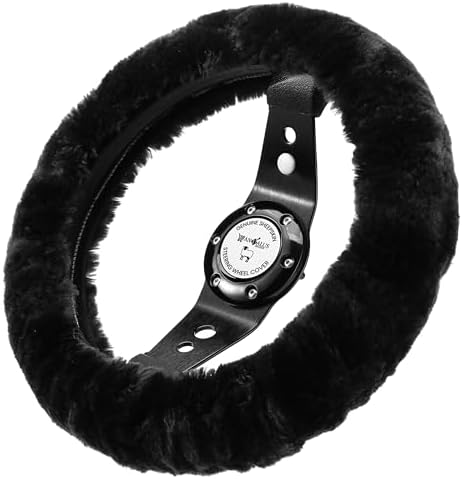 Andalus Brands Luxury Fluffy Car Steering Wheel Covers – Genuine Merino by AndalusBrand