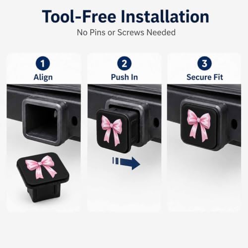 2" Hitch Cover Pink Bow Rubber Towing Hitch Covers Hitch Protector - Image 7