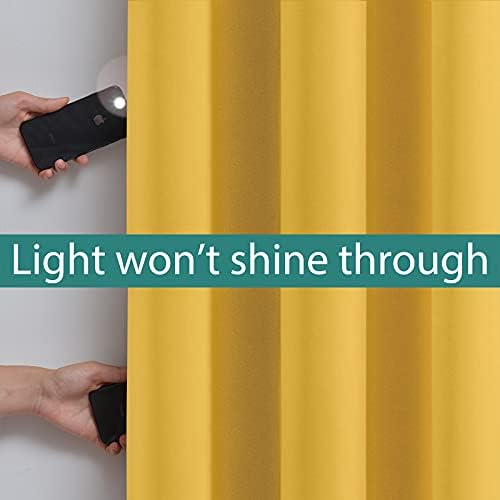 Yakamok Mustard Yellow Blackout Curtains 84 Inches Long 52" Wide 1 Panel - Image 3