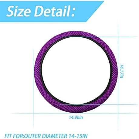 Moly Magnolia 15 Inch Steering Wheel Cover, Microfiber Ice Silk - Image 2