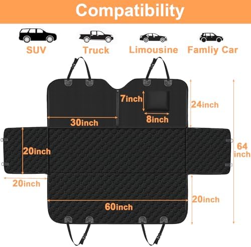 Mancro Dog Car Seat Cover, Waterproof Back Seat Pet Cover - Image 6