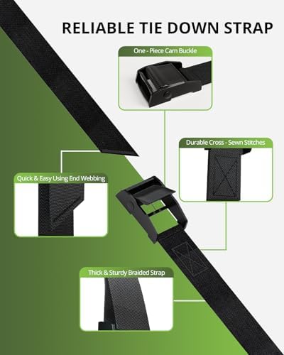 Lashing Straps with Buckles 0.75'' x 48'' Ratchet Straps Cam Buckle - Image 2