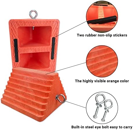HOXWELL 2 Packs Wheel Chocks Heavy Duty Orange - Image 3