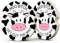 Funny Cow Car Coasters, Moo Get Out The Way Coquette Cup Holders by Unknown