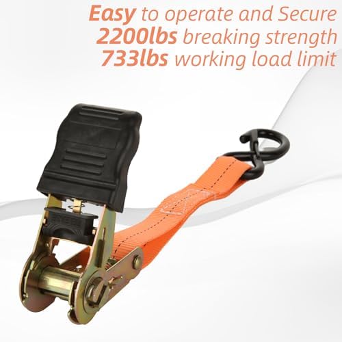 4Pack 20 ft Ratchet Straps, 1700 Lb Break Strength - Image 4